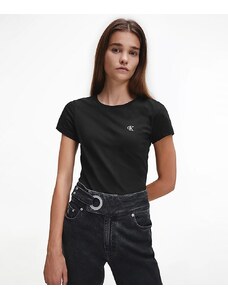 Calvin Klein Jeans T-Shirt Slim in cotone biologico Nera Donna