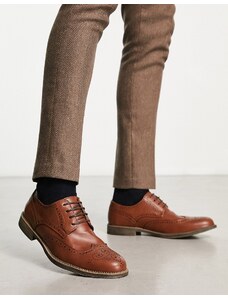 Truffle Collection - Scarpe brogue stringate eleganti color cuoio-Brown