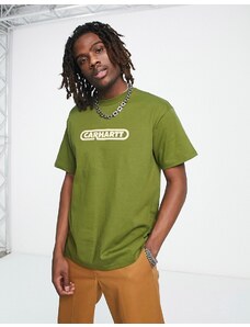 Carhartt WIP - Fuse - T-shirt kaki con scritta-Verde