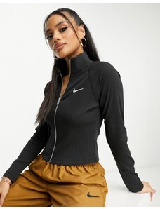 Nike - Trend - Top nero a coste con zip