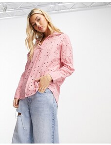 Only - Camicia in pizzo rosa