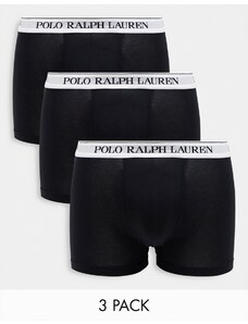 Polo Ralph Lauren - Confezione da 3 paia di boxer aderenti neri con elastico in vita con logo-Black