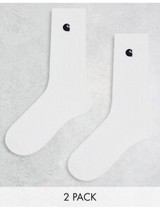 Carhartt WIP - Madison - Confezione da 2 paia di calzini bianchi-Bianco
