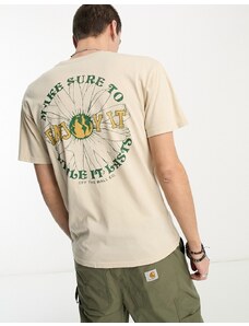 Vans - T-shirt beige con stampa vintage "Enjoy It" sul retro-Bianco