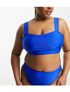 Brave Soul Plus - Slip bikini a vita alta blu cobalto