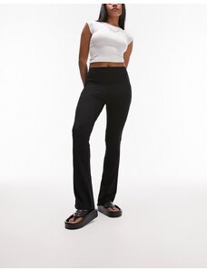 Topshop Hourglass - Pantaloni a zampa skinny neri a coste-Black
