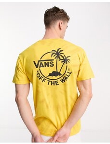 Vans - T-shirt oro con stampa di palme sul retro-Multicolore