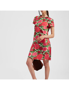 La DoubleJ Dresses gend - Mini Swing Dress Pink Dahlias S 100% Silk