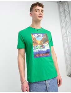 Polo Ralph Lauren - T-shirt classic fit verde medio con stampa di kayak