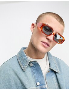Le Specs - Slaptrash - Occhiali da sole arancioni con lenti blu da festival-Arancione