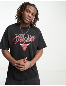 New Era - Chicago Bulls - T-shirt in rete nera-Black