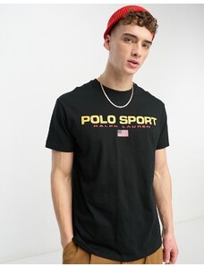 Polo Ralph Lauren - Sport Capsule - T-shirt classica nera con logo grande-Black
