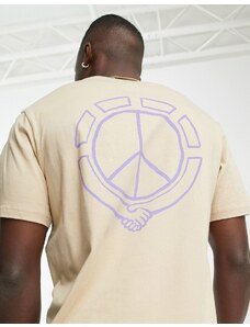 Element - Collab - T-shirt crema con stampa sul retro-Brown
