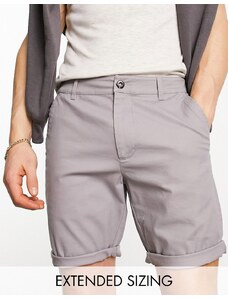ASOS DESIGN - Pantaloncini chino skinny taglio medio grigio chiaro