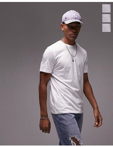 Topman - Confezione da 3 t-shirt classiche bianche-Bianco