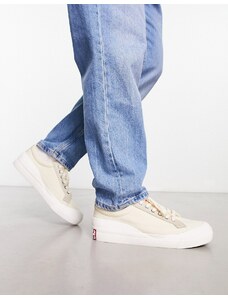 Levi's - Sneakers basse stringate color crema misto con etichetta del logo sul retro-Bianco