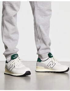 New Balance - 574 - Sneakers bianco sporco e verde scuro