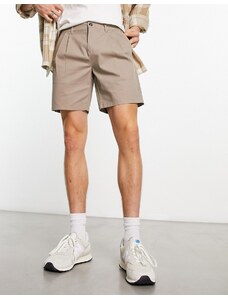 ASOS DESIGN - Pantaloncini con pinces grigio chiaro a media lunghezza