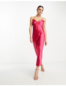 Never Fully Dressed - Vestito sottoveste in raso rosa e rosso