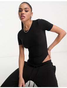 Fashionkilla - Body stile T-shirt aderente nero