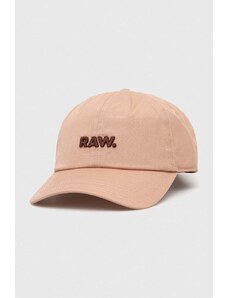 G-Star Raw berretto da baseball in cotone colore beige con applicazione