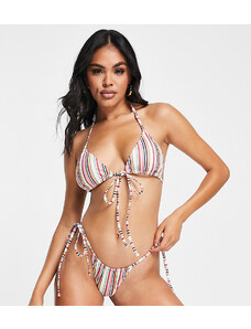Damson Madder - Top bikini a triangolo a righe-Multicolore