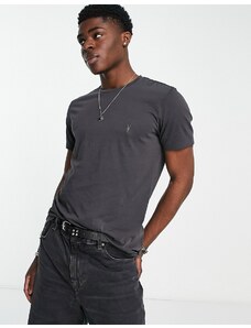 AllSaints - Tonic - T-shirt girocollo nero slavato-Grigio