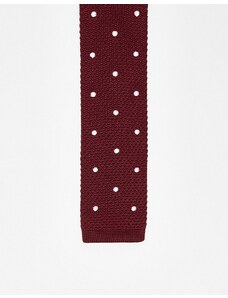 Ben Sherman - Cravatta rossa in maglia a pois-Rosso