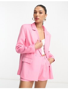 In The Style x Georgia Louise - Blazer doppiopetto rosa in coordinato