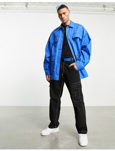 ASOS DESIGN - Camicia giacca super oversize blu