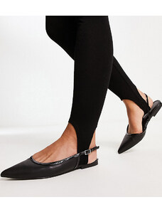 ASOS DESIGN - Lakeside - Ballerine a pantofola a pianta larga nere