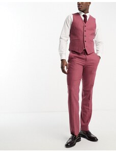 Harry Brown Wedding - Pantaloni da abito slim in misto lana rosso bacca