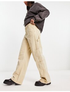Bershka - Pantaloni cargo color sabbia a fondo ampio-Neutro