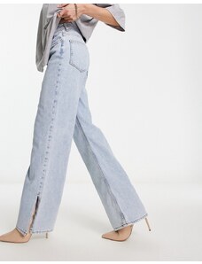 ASOS DESIGN - Dad jeans leggeri blu con spacco