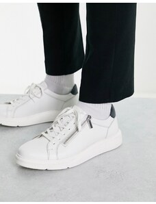 Dune - London - Sneakers bianche con zip laterale-Bianco