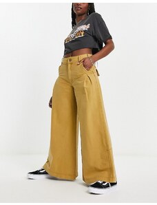 Free People - Pantaloni a fondo extra ampio color cuoio vintage-Marrone