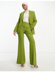 ASOS DESIGN - Pantaloni da abito a zampa color muschio-Verde