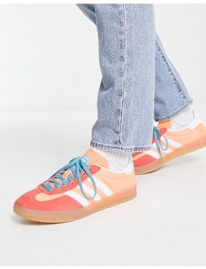 adidas Originals - Gazelle Indoor - Sneakers arancioni e bianche con suola in gomma-Arancione