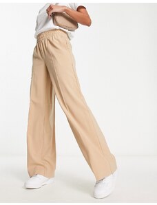 Vero Moda - Stand Alone - Pantaloni color crema a fondo ampio con vita elasticizzata-Bianco