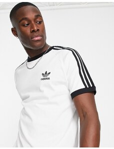 adidas Originals -T-shirt bianca con tre strisce-Bianco