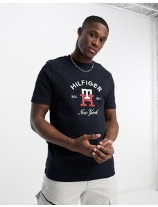 Tommy Hilfiger - T-shirt con logo blu navy