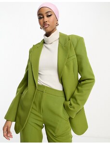 ASOS DESIGN - Blazer da abito con bottone stile anni '70 color muschio-Verde