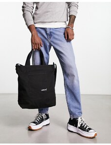 Levi's - Maxi borsa nera con zip e tracolla aggiuntiva lunga-Black