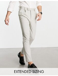 ASOS DESIGN - Pantaloni affusolati eleganti gessati grigio ghiaccio