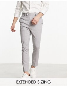 ASOS DESIGN - Pantaloni eleganti super skinny grigi a quadri Principe di Galles-Grigio