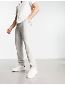 ASOS DESIGN - Pantaloni eleganti super skinny in misto lana grigi con motivo pied de poule-Grigio
