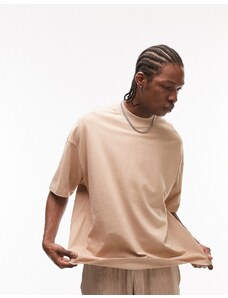 Topman - T-shirt super oversize color pietra-Neutro