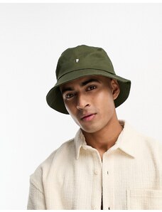Fenton - Cappello da pescatore kaki con logo piccolo-Verde