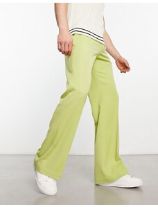 ASOS DESIGN - Pantaloni eleganti a zampa verde lime