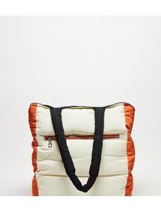 Public Desire - Triton - Maxi borsa color pietra con tasca anteriore e finiture arancioni-Multicolore